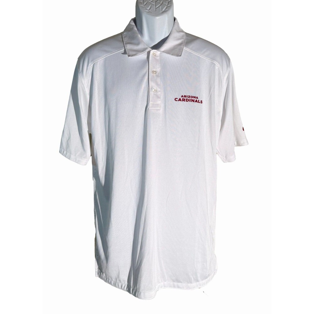 NIKE ARIZONA‎ CARDINALS NFL Short Sleeve Button Down White Polo Shirt Medium